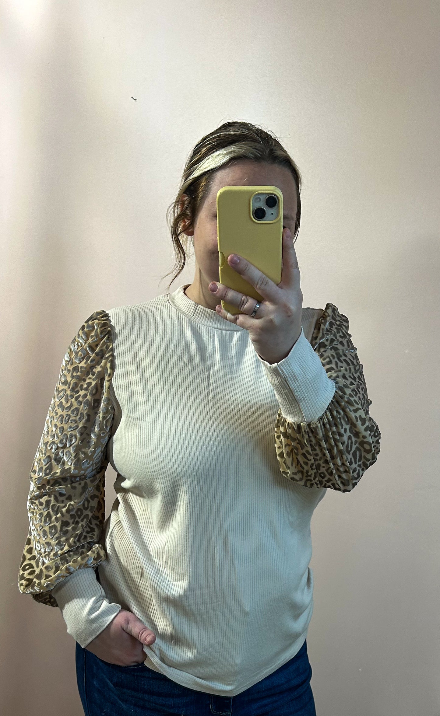 Leopard Sleeve Blouse