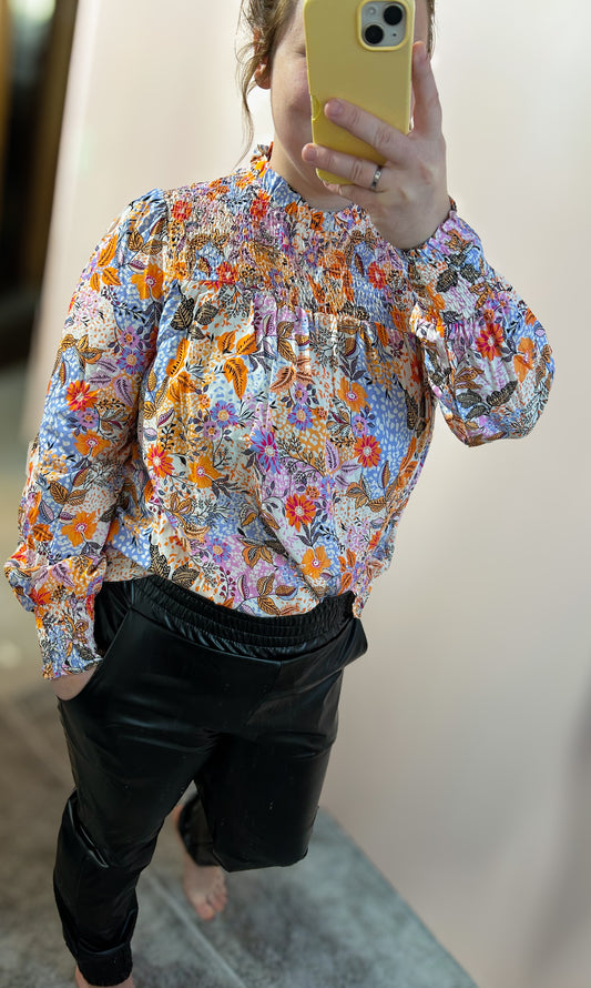 Floral Frilled Blouse