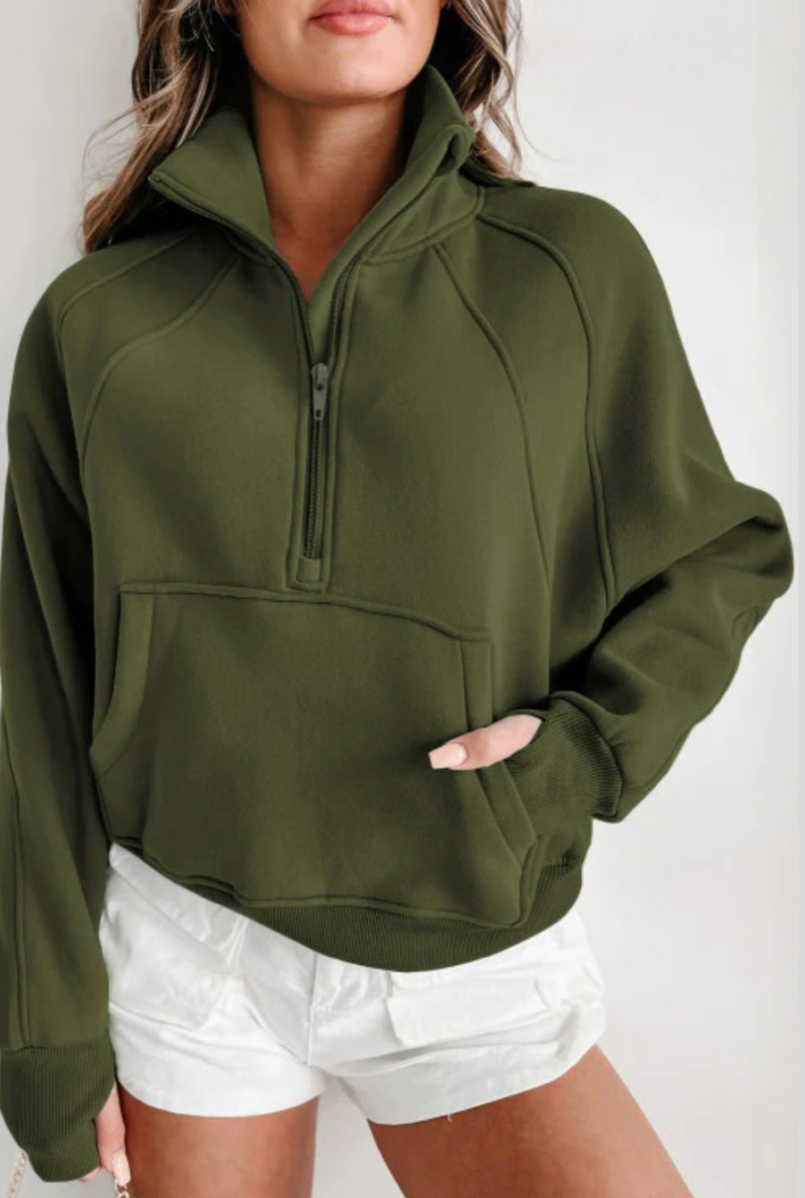 Showing Off Thumbhole Cropped Pullover